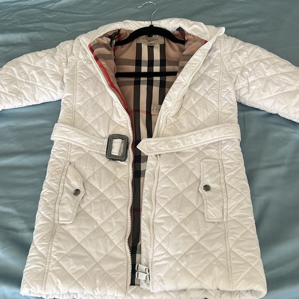 Girls, Burberry jacket size 10y run small more like a size 8